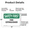 Signmission Fire Extinguisher OSHA Safety First Sign, Plastic, 14in W x 10in L, 2PK OS-2PACK-SF-P-1014-L-10618 - alternate 5